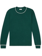 DOPPIAA - Striped Ribbed Cotton Sweater - Green