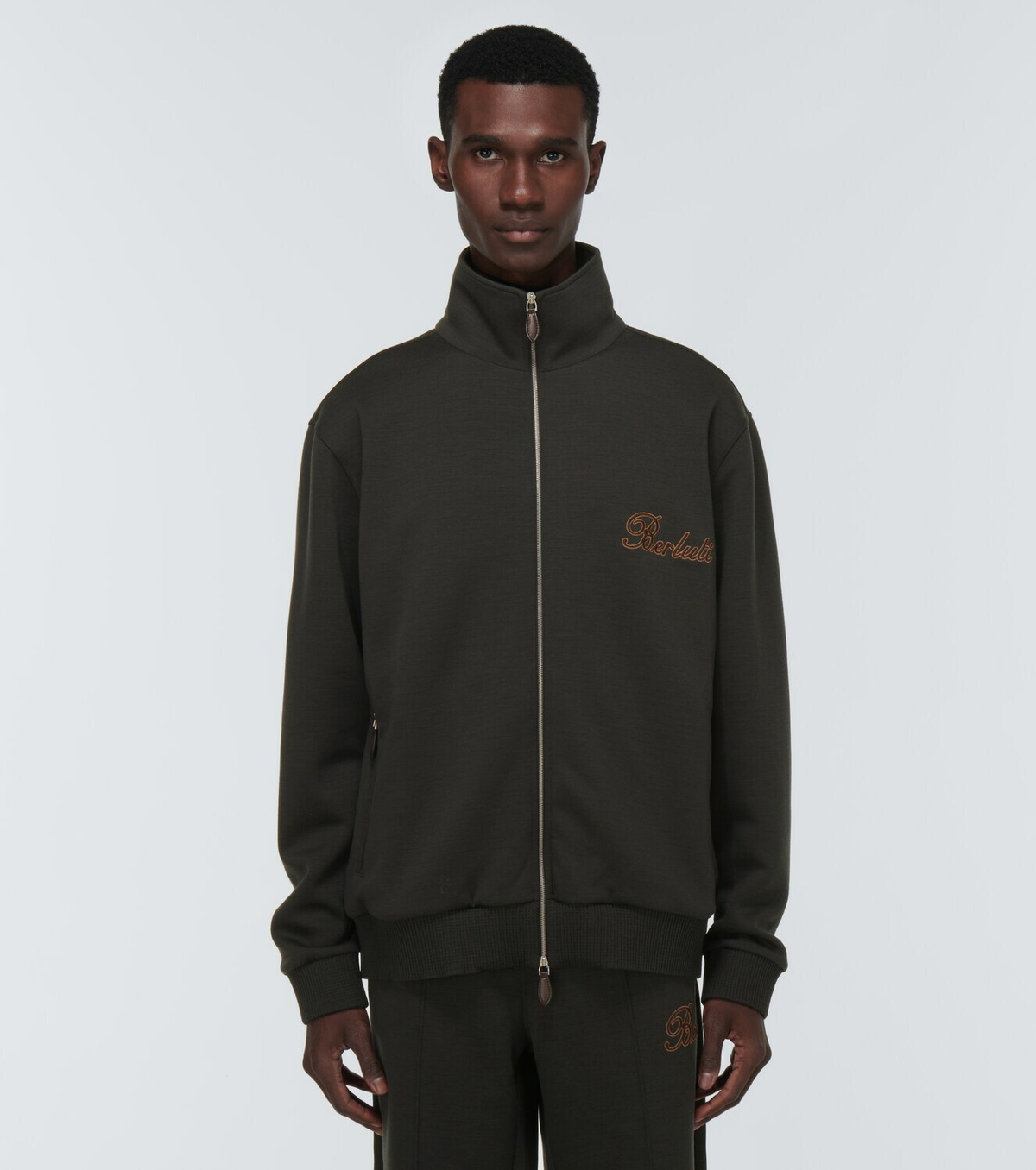 Berluti Embroidered wool-blend track jacket