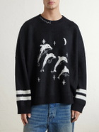 NAHMIAS - Dolphin Dreams Logo-Embroidered Cotton and Wool-Blend Sweater - Black