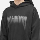 Han Kjobenhavn Men's Faded Logo Boxy Hoodie in Black