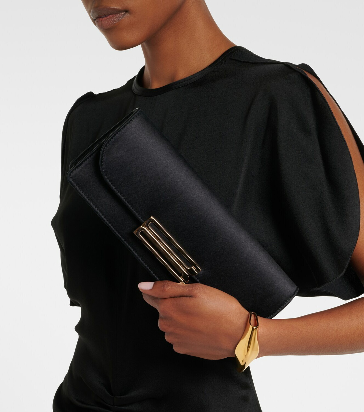 Victoria Beckham Dorian East-West satin clutch