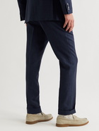 Saman Amel - Linen, Wool and Silk-Blend Trousers - Blue