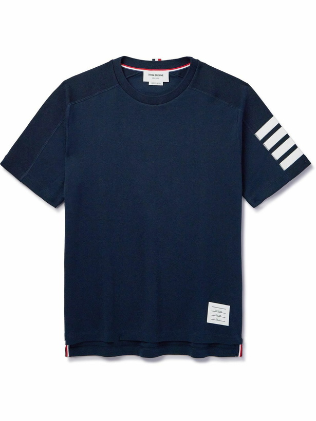 Photo: Thom Browne - Striped Cotton-Jersey T-Shirt - Blue