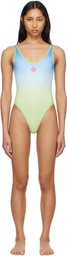 Casablanca Blue & Green Gradient Swimsuit
