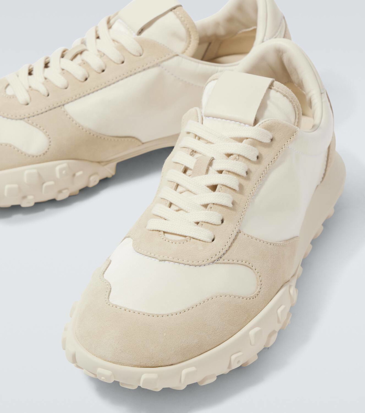 スニーカー Jil Sander White Leather And Suede Moon Snea Jil Sander Women White Leather And Suede Moon Sneakers In