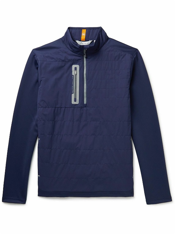 Photo: Peter Millar - Weld Elite Quilted Shell and Stretch-Jersey Half-Zip Golf Jacket - Blue