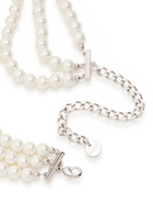 Self-portrait Crystal-embellished Faux Pearl Choker - Silver - One Size