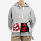 Charles Jeffrey Women's Loverboy Patch Rabbit Ears Hoodie in Grey Marl
