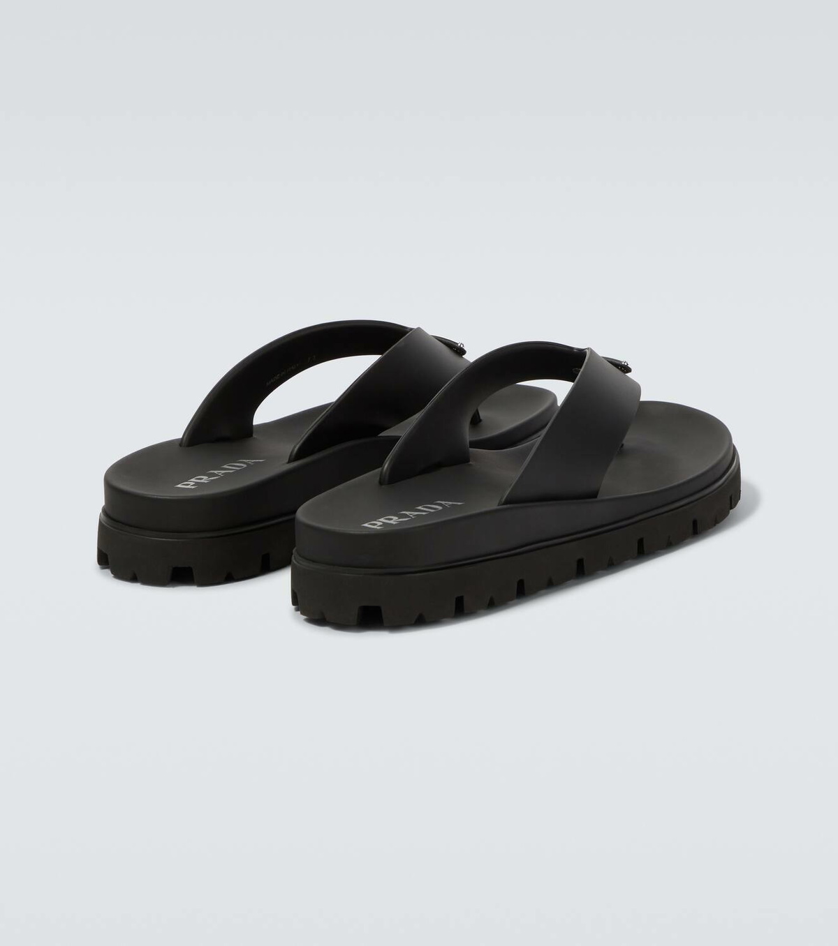 Prada Logo thong sandals