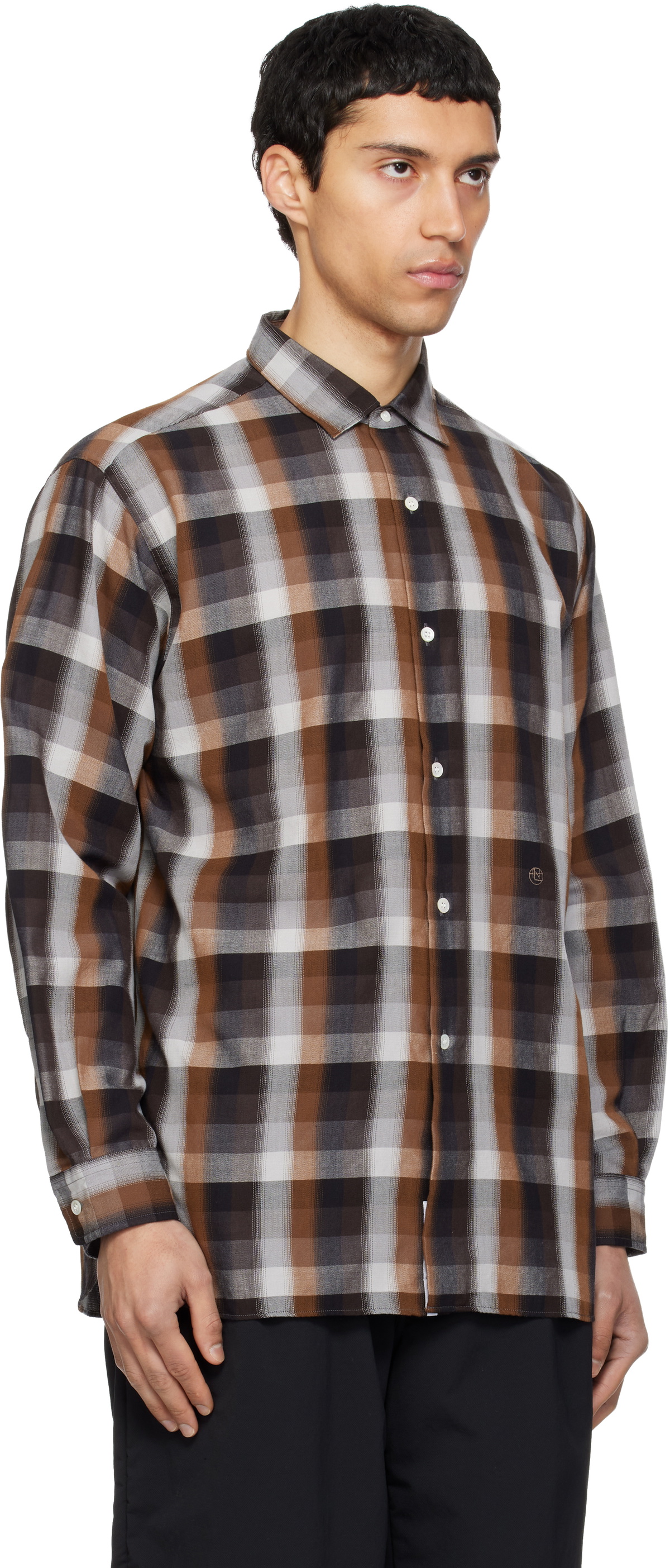 nanamica Brown Regular Collar Wind Shirt