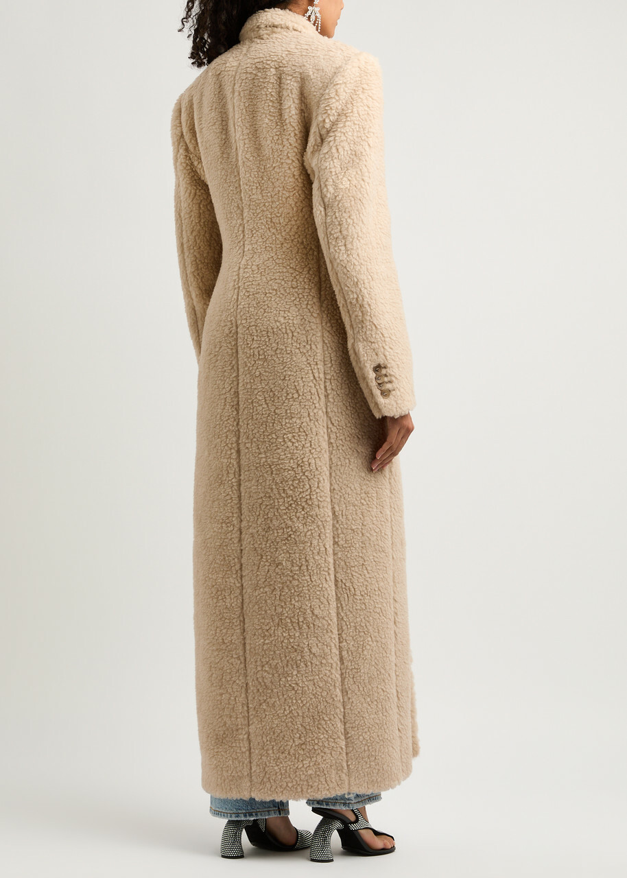 Giuseppe DI Morabito Double-breasted Faux Shearling Coat Beige