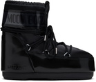 Moon Boot Black Icon Low Glance Satin Boots