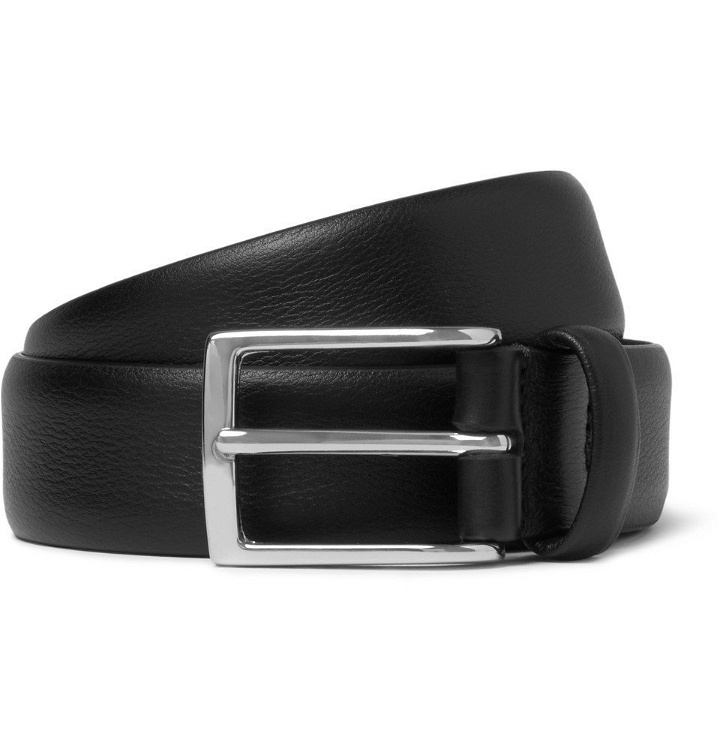 Photo: Anderson's - 3cm Black Leather Belt - Men - Black