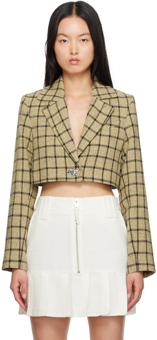 GANNI Beige Check Blazer GANNI