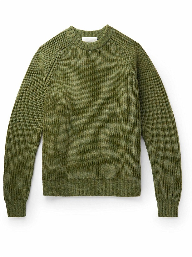 Photo: A Kind Of Guise - Badger Ribbed Merino Wool and Cashmere-Blend Sweater - Green