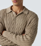 Ralph Lauren Purple Label Cable-knit cotton and silk polo sweater