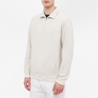 Beams Plus Men's Half Zip Crew Sweat in Oatmeal