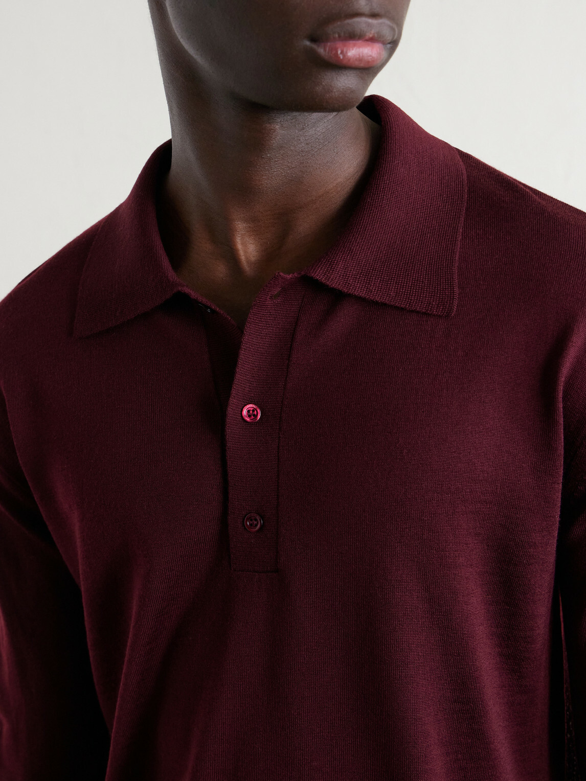 Valentino Garavani - Logo-Embroidered Virgin Wool Polo Shirt - Burgundy