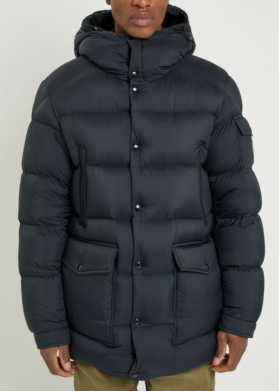 Moncler Bretagne Padded Hooded Shell Parka Jacket Navy