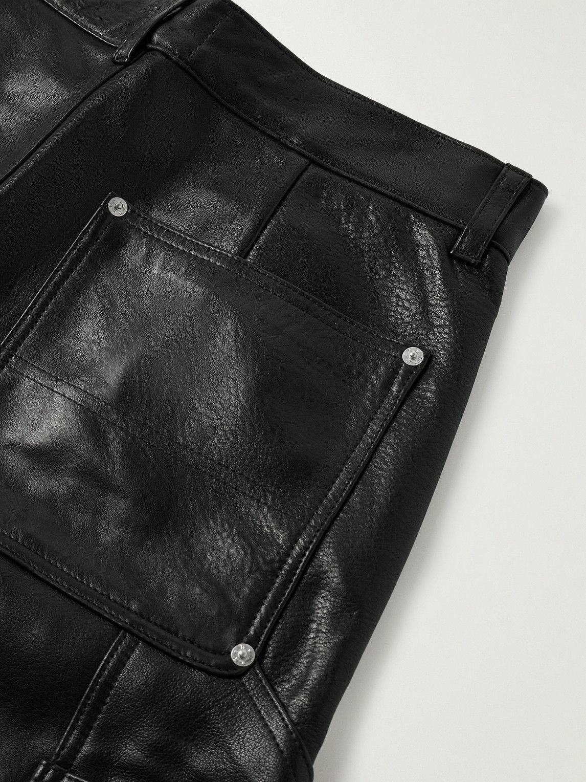 Enfants Riches Déprimés - Panelled Straight-Leg Leather Trousers - Black