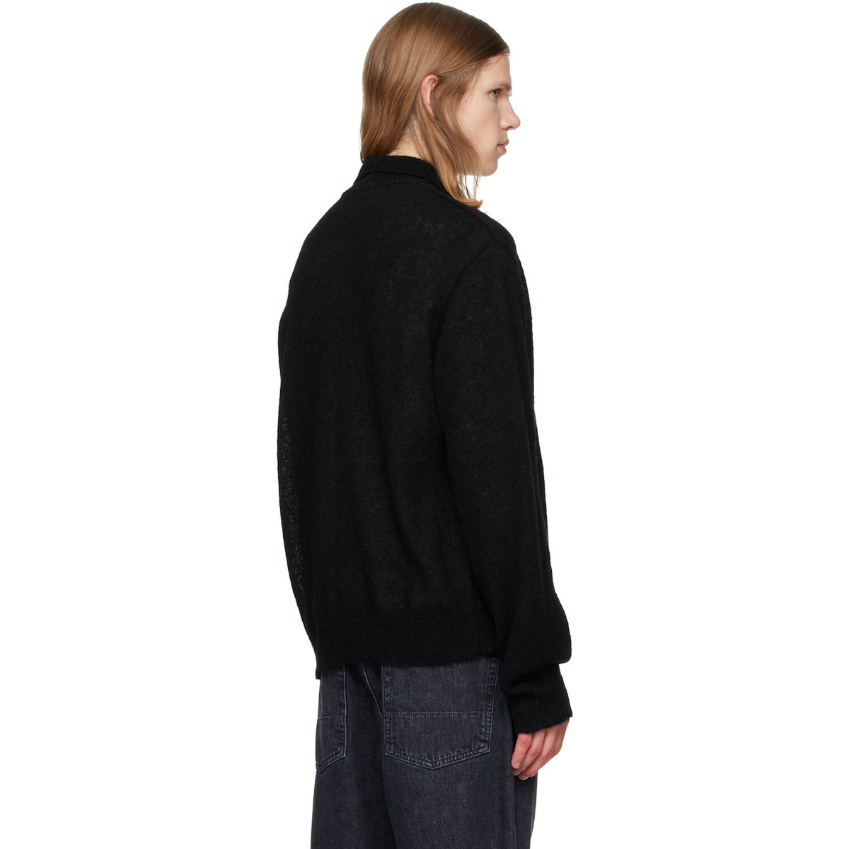 OUR LEGACY Black Evening Polo Cardigan