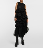 Noir Kei Ninomiya x Comme des Garçons satin tulle tiered pleated midi skirt