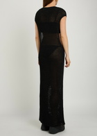 Delos Lyra Open-knit Maxi Dress Black