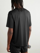 Satisfy - Logo-Print Appliquéd Recycled AuraLite™ Jersey T-Shirt - Black