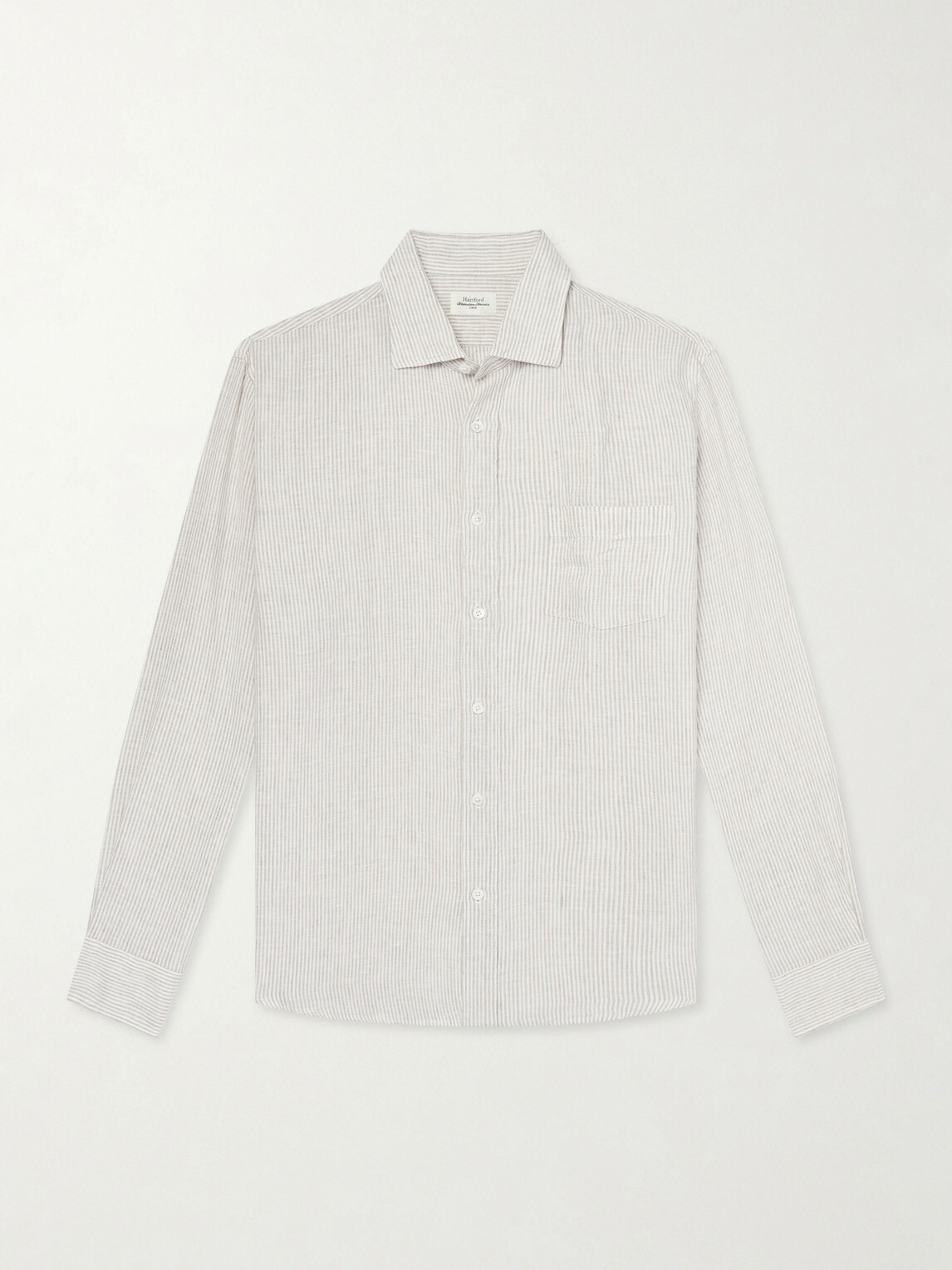 Hartford - Paul Striped Linen Shirt - Gray