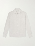Hartford - Paul Striped Linen Shirt - Gray