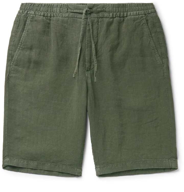 Photo: NN07 - Seb Linen Drawstring Shorts - Green