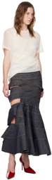 Junya Watanabe Indigo Cutout Denim Maxi Skirt