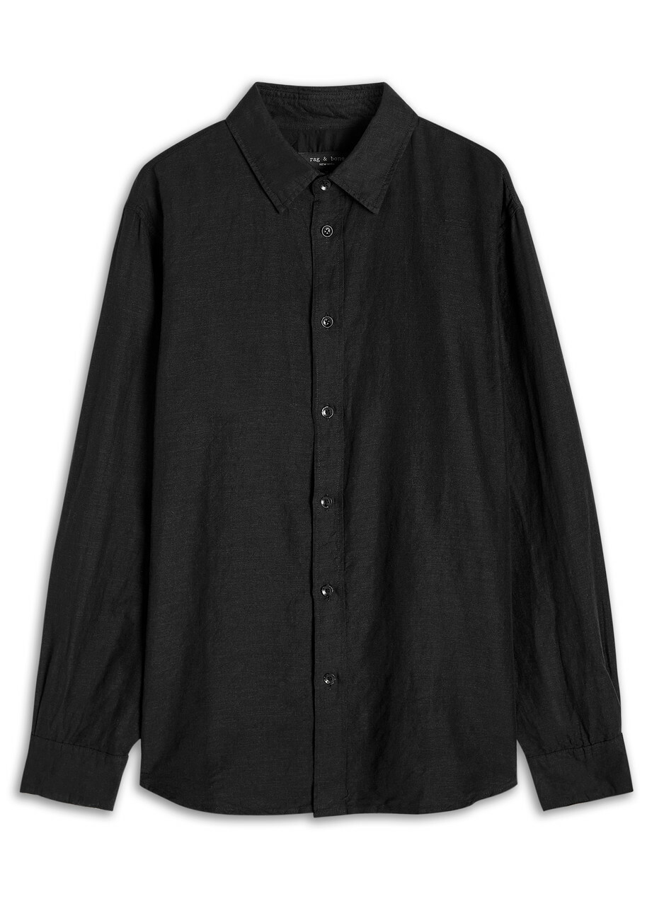 Rag & Bone Finch Linen-blend Shirt Black