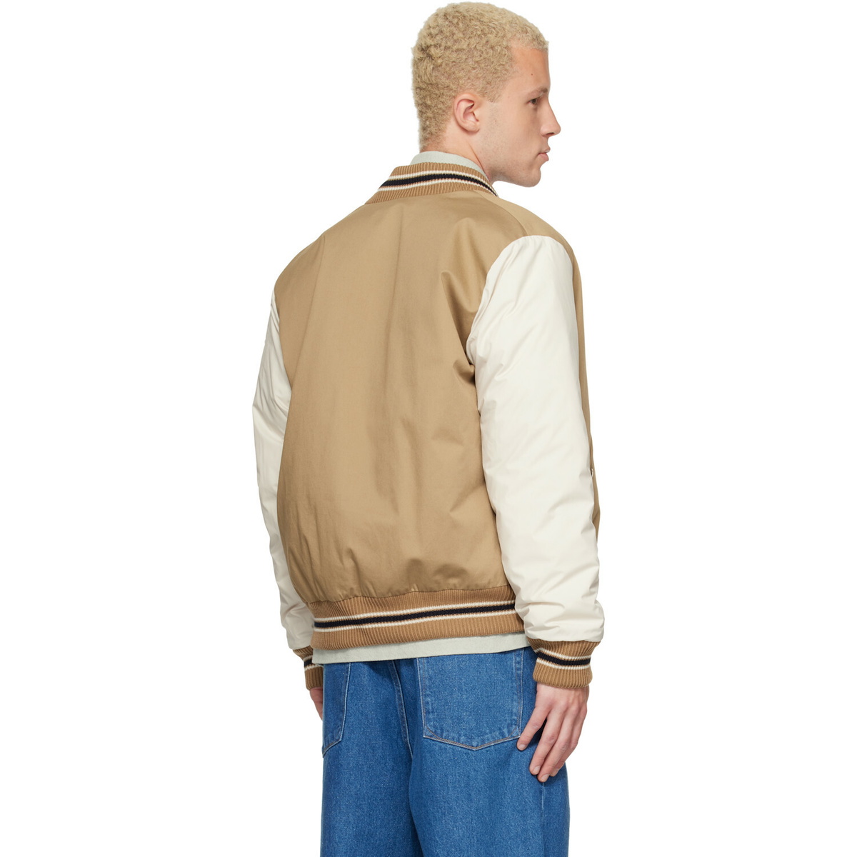 Moncler Beige Oreane Down Bomber Jacket