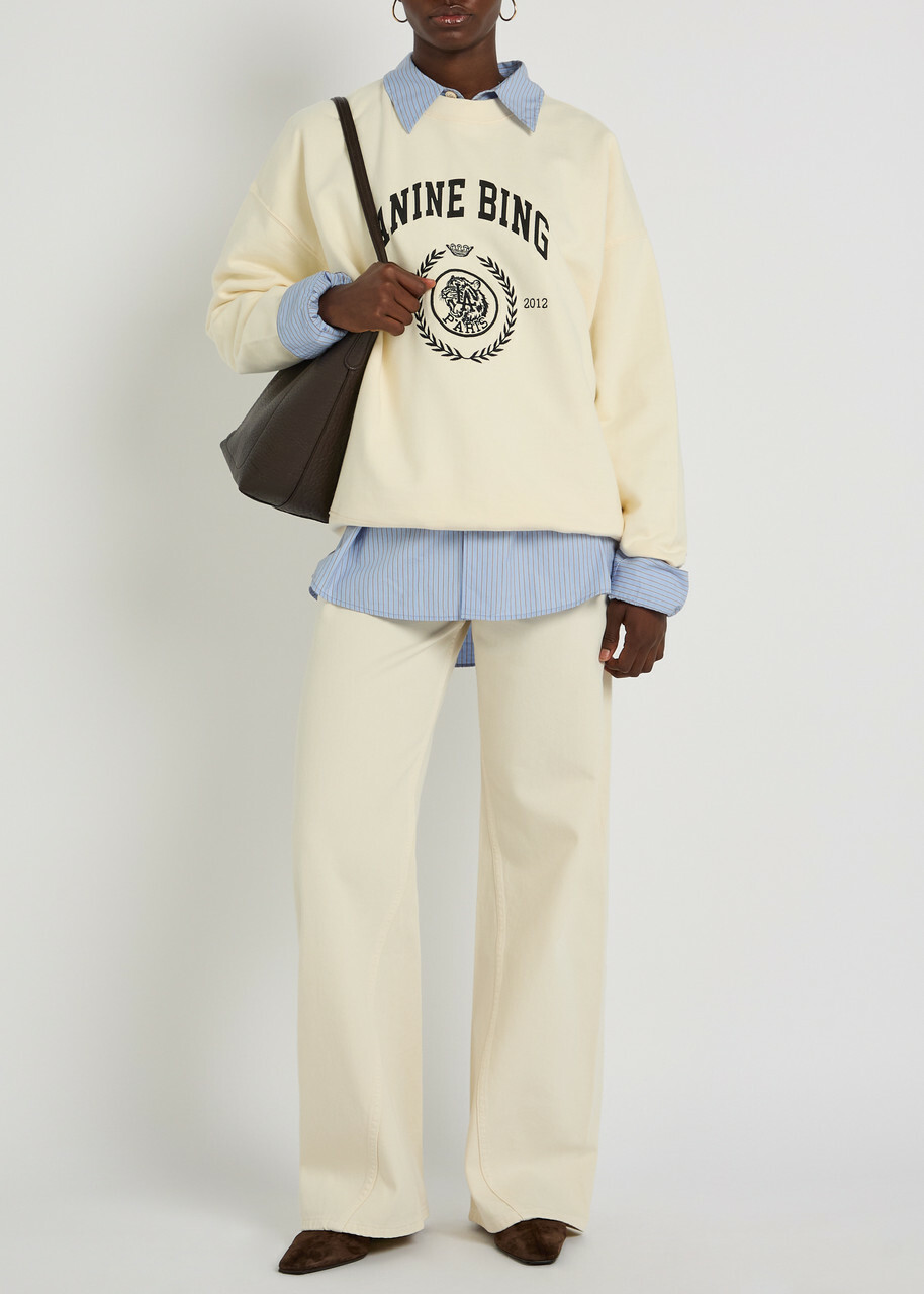 Anine Bing Brie Wide-leg Jeans Cream