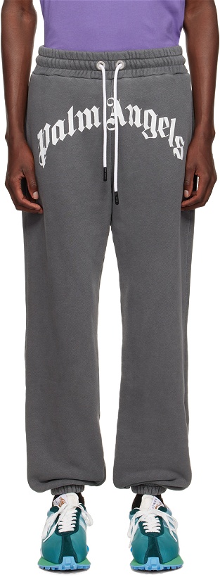 Photo: Palm Angels Gray Curved Lounge Pants
