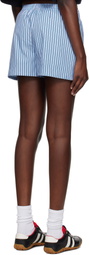 We11done Blue Stripe Classic Shorts