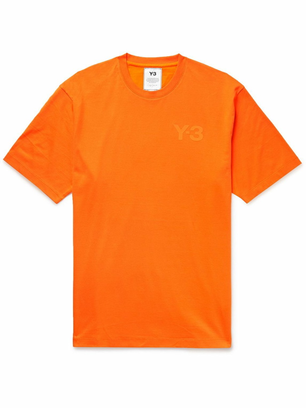 Photo: Y-3 - Logo-Appliquéd Stretch-Cotton Jersey T-Shirt - Orange