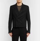 Rick Owens - Black Slim-Fit Double-Breasted Camel Hair and Linen-Blend Blazer - Men - Black