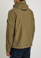 Stone Island Hooded Crinkled Shell Jacket Green