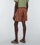 Bode - Striped faille shorts