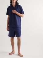 CDLP - Home Satin-Trimmed Lyocell-Twill Pyjama Shirt - Blue