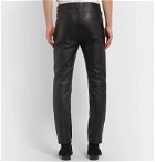 SAINT LAURENT - Slim-Fit Studded Leather Trousers - Black