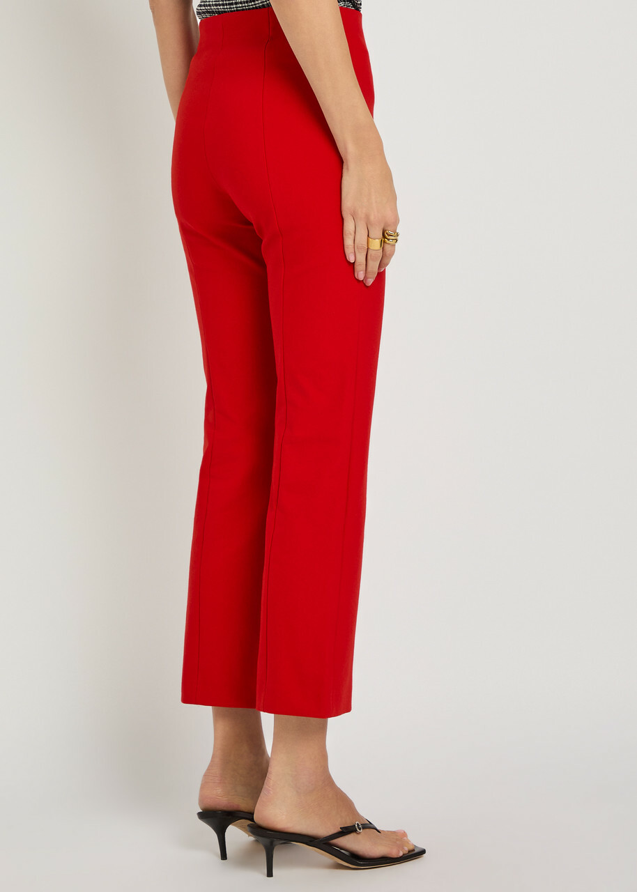 Vince Pintuck Cropped Woven Trousers Red