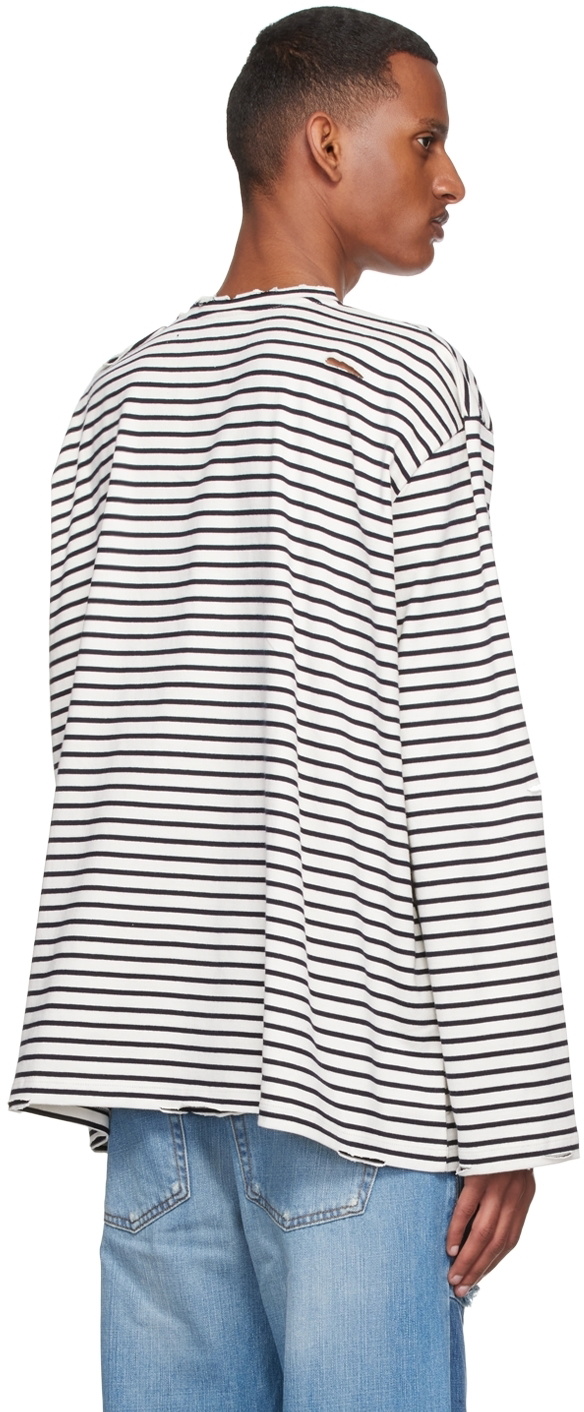 Faith Connexion White Cotton Stripe T-Shirt