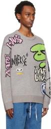 AAPE by A Bathing Ape Gray Jacquard Sweater