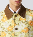 Valentino Corduroy-trimmed floral denim jacket