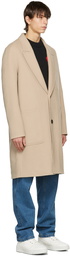 AMI Alexandre Mattiussi Beige Wool Double-Face Splittable Coat