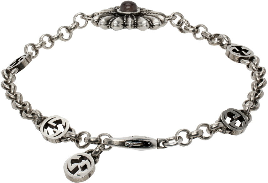 Gucci Silver Interlocking G Heart Bracelet Gucci