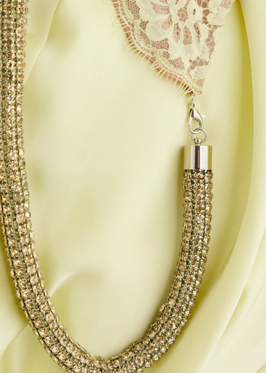 Self-portrait X Christopher Kane Lace and Satin Maxi Dress Yellow